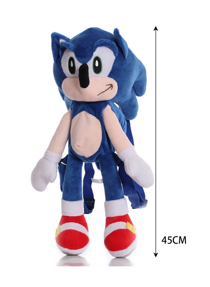 Cartoon Doll Doll Children Cute Anime Plush Toy (Blue Sonic Backpack) - Image 2